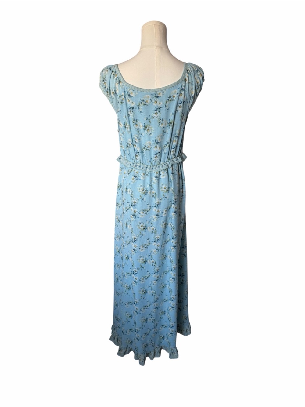 Max Studio Light Blue Floral Ruffle Maxi Dre - Picture 4 of 5